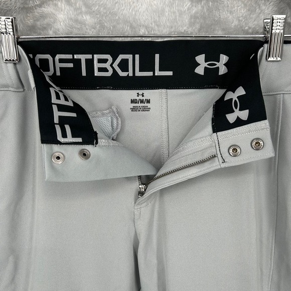 Under Armour Womens Softball Pants Gray Cropped Medium Fit Dry Gear Athletic - Picture 4 of 11